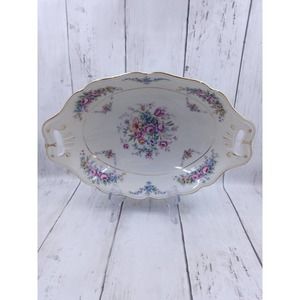 Vintage Annette Vegetable Bowl Haas-Czjzek Coronado Floral Pinks Blue Yellow